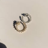 2.05ct Pear Shaped Diamond 18K Gold Crest Earring