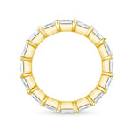 East-West Radiant Cut Yellow Gold Eternity Band