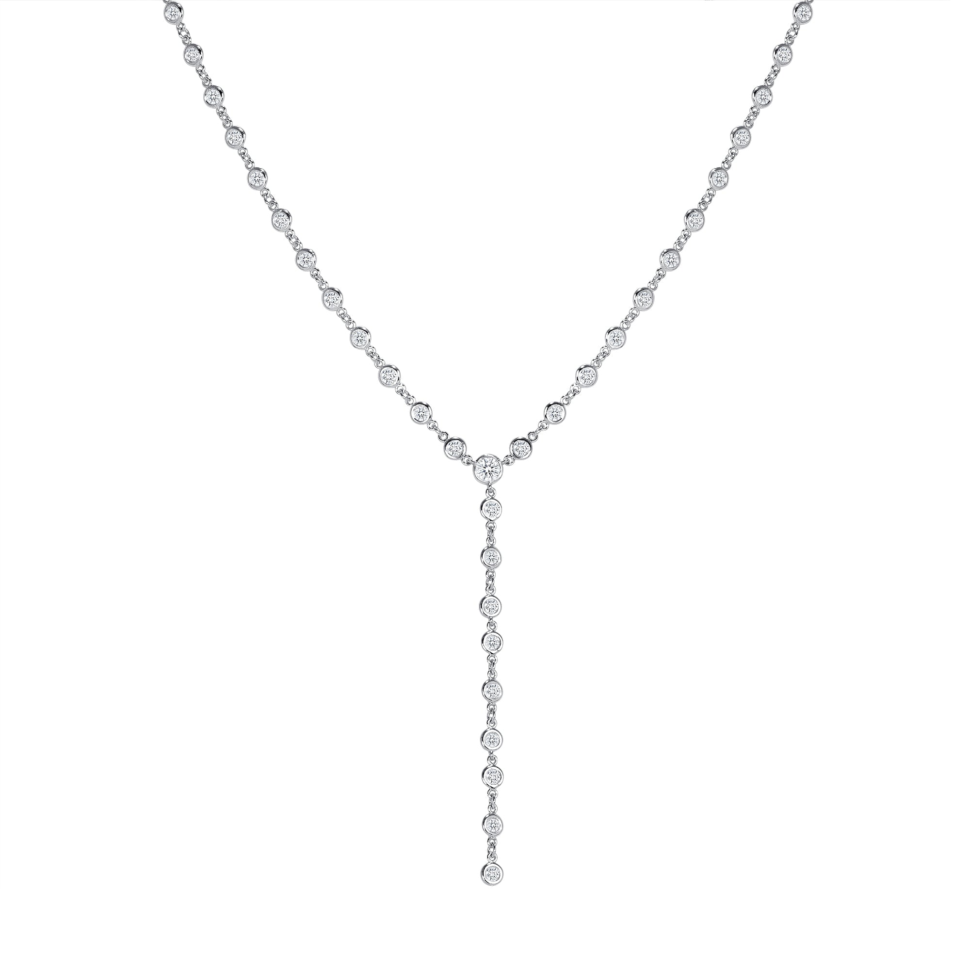 Lariat Y 14k Gold Diamond Necklace
