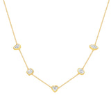 Multi Shape Bezel Set Yellow Gold Diamond Necklace