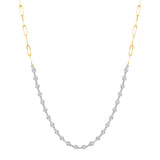 14k Two-Tone Diamond Tennis Necklace