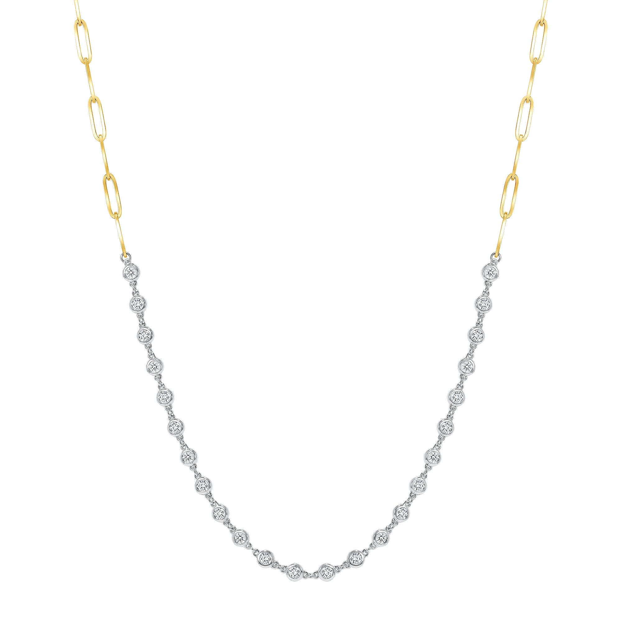 14k Two-Tone Diamond Tennis Necklace
