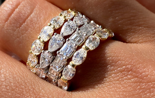 Eternity Asscher Diamond Ring 