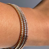 Halfway Diamond Flexible Bangle Bracelet mini 14k Gold