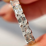 EastWest Side Emerald Cut Diamond 18k Gold Eternity Band