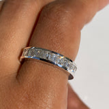 3.63ct Emerald Cut Diamond Channel Set 18k Gold Eternity Ring - Sabrina A Jewelry