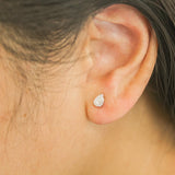 0.60ct Pear Shaped Diamond 14K Gold Stud Earring