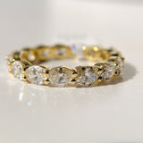 2.84ct East-West Oval Cut Diamond  18k Gold Eternity Ring