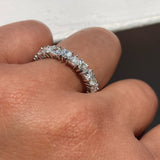 2.10ct Heart Shaped Diamonds Alternately Set in 18k Gold Eternity Ring