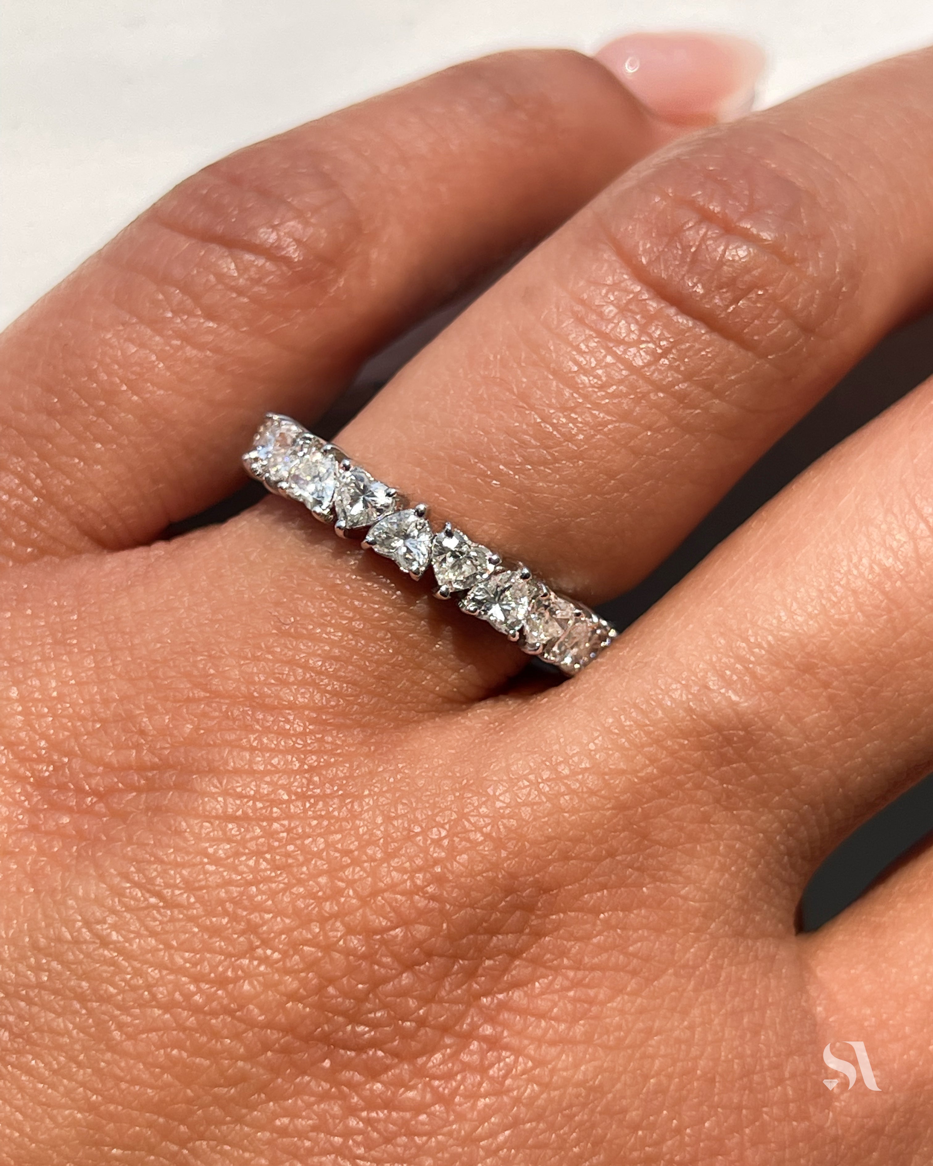 Heart Diamond Eternity Band – Sabrina A Jewelry