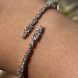 0.98ct Diamond Serpent-like 18K Gold Cuff Bangle - Sabrina A Jewelry