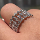 0.90ct Round & Pear Cut Diamonds Unique 18K Gold Ring - Sabrina A Jewelry