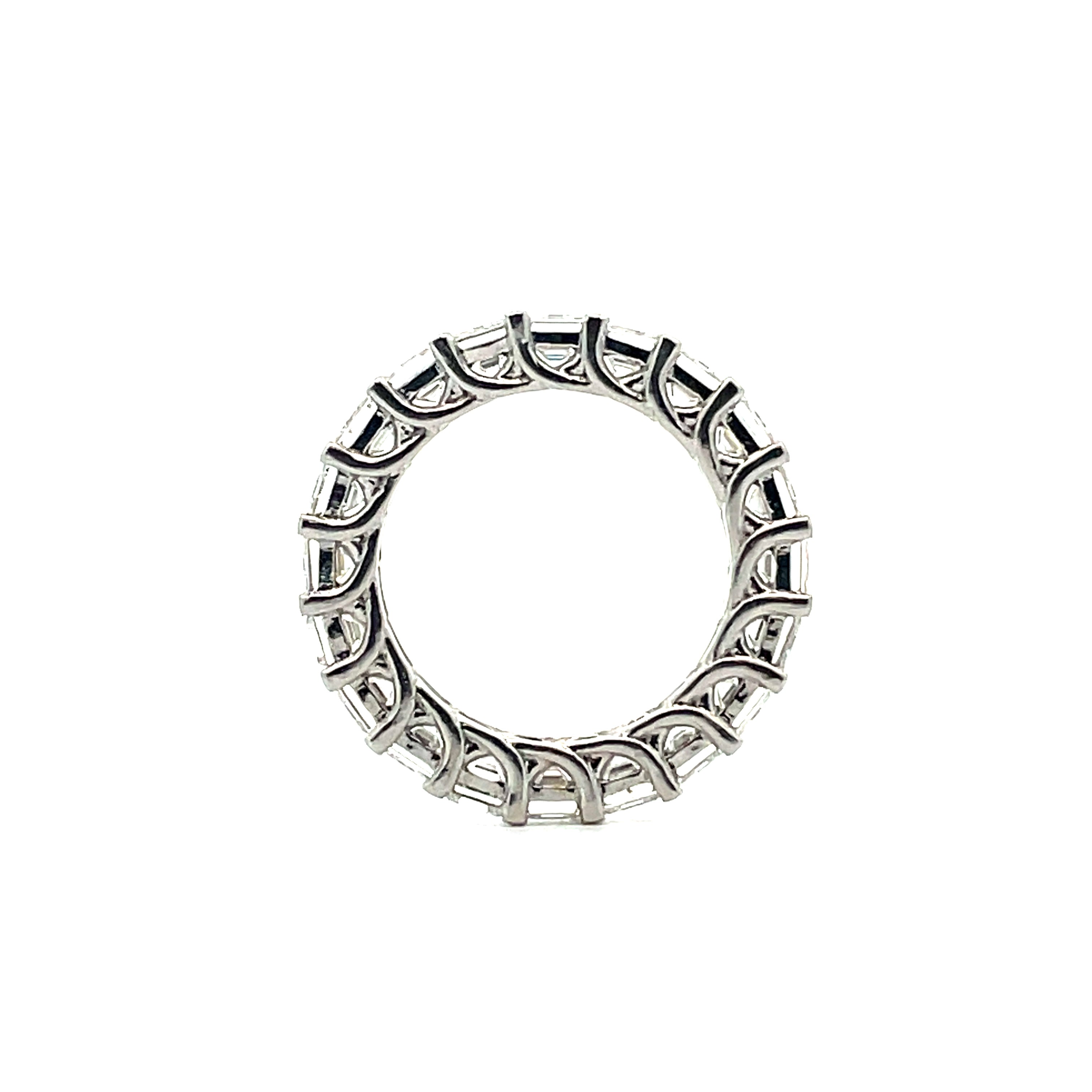 4.00ct Asscher Cut Diamond 18K Eternity Ring - Sabrina A Jewelry