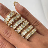 3.60Pear shape Diamond 18k Solid Gold Bezel Set Eternity Ring