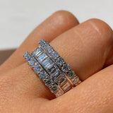 6.82ct Baguette and Round Cut  Diamonds 18k Gold Eternity Ring