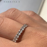 Petite Oval Diamond 18k Gold Eternity Band