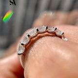 1.35CT East-West Emerald Cut Diamond18k Gold  Halfway  Eternity Ring