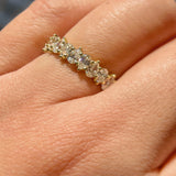 1.45ct Alternating Pear Cut Diamond 18K Gold Halfway Ring