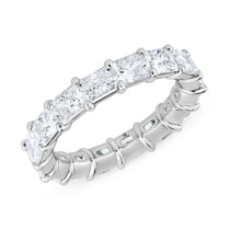 East-West Radiant Cut Eternity White Gold Band
