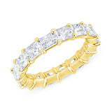 East-West Radiant Cut Eternity Yellow Gold Band
