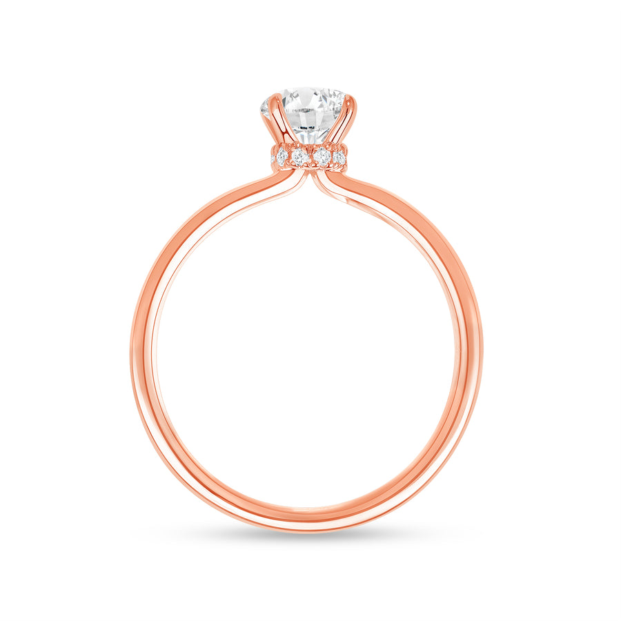 Solitaire Round 18k Diamond Rose Gold Ring