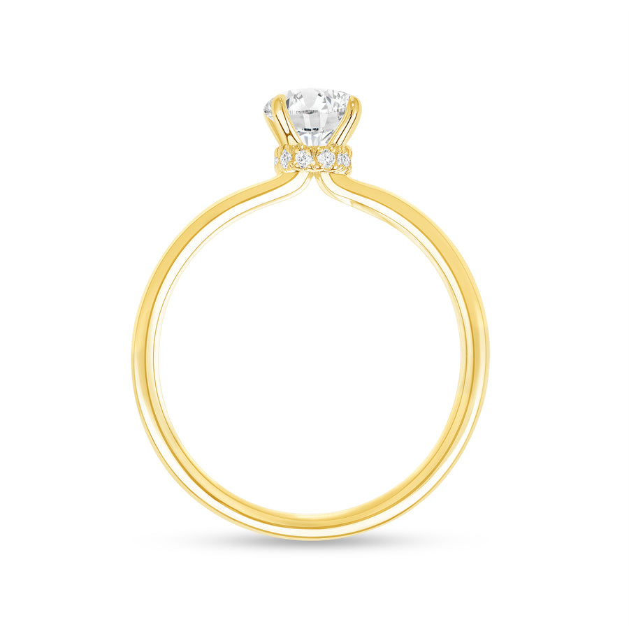 Solitaire Round 18k Diamond Yellow Gold Ring