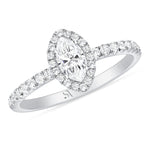Marquise Halo White Gold Diamond Ring