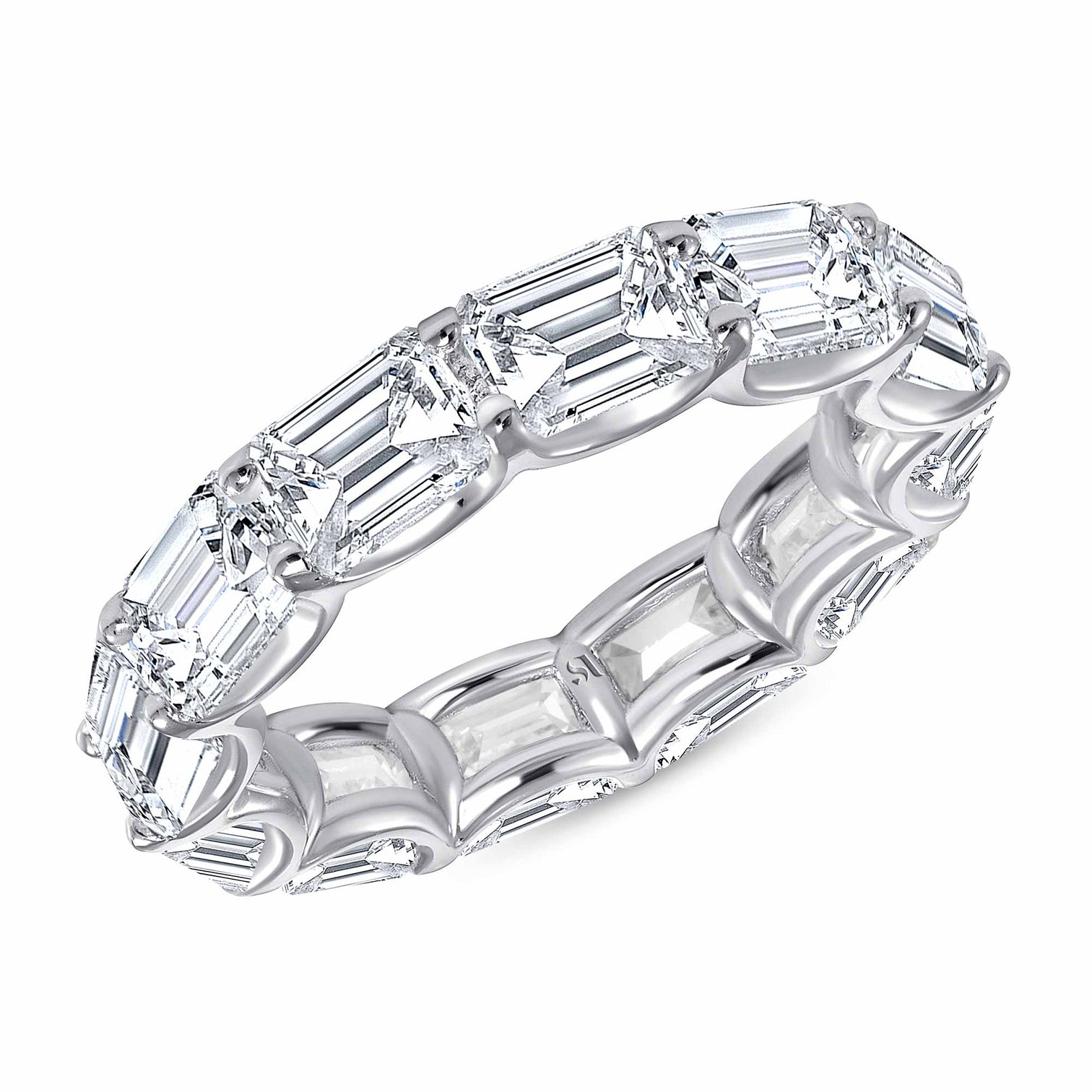 East West Emerald Cut Eternity Band Sabrina A Jewelry