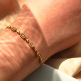 0.75CT  Baguette, Princess & Round Cut Diamonds  18k Yellow Gold Bracelet - Sabrina A Jewelry