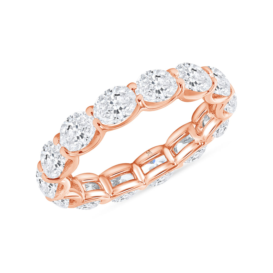 East-West Oval Rose Gold Eternity Band 
