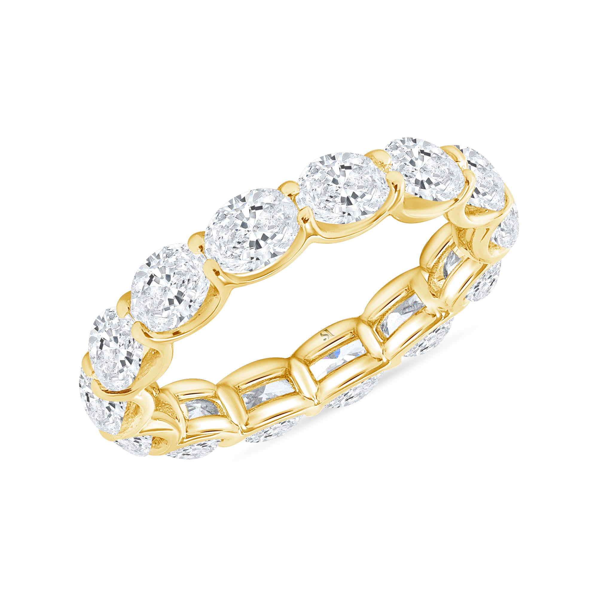 East-West Oval Yellow Gold Eternity Band 