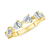 East-West Pear Shape Yellow Gold Diamond Band