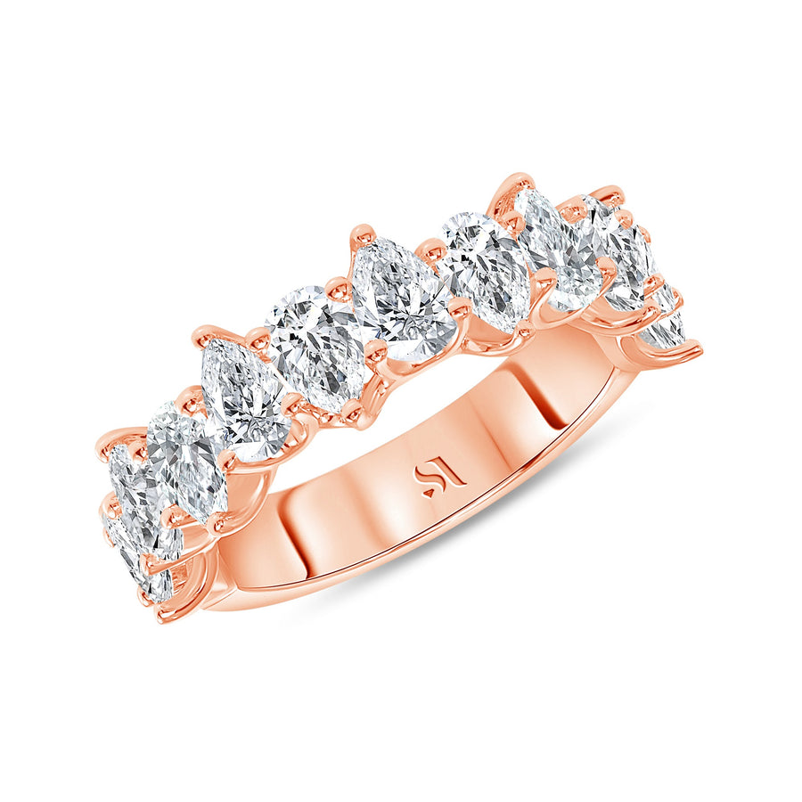 Pear Shape Halfway Rose Gold Eternity Band