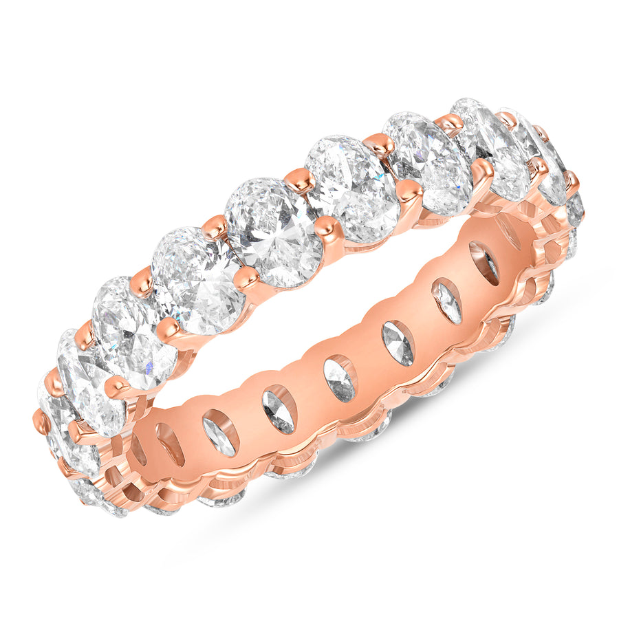 18k Rose Gold Oval Diamond Band