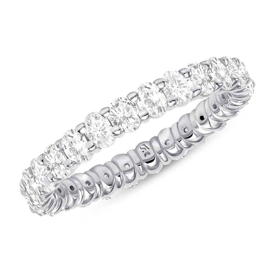 Petite Oval Diamond Gold Eternity Band 