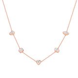 Multi Shape Bezel Set Rose Gold Diamond Necklace