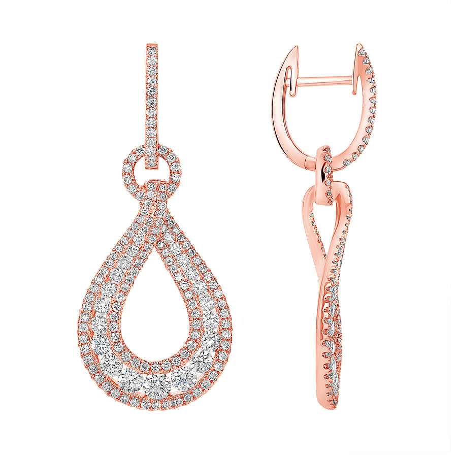 Rose Gold Diamond Chandelier Earrings