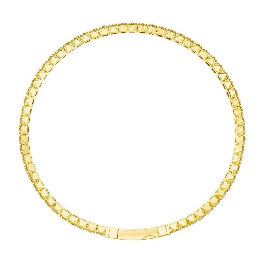Diamond 14k Gold Flexible Round Bangle