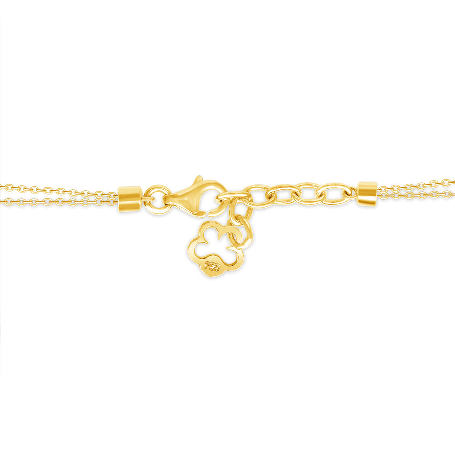 Yellow Gold Simplistic Round Diamond Bezel Set Bracelet