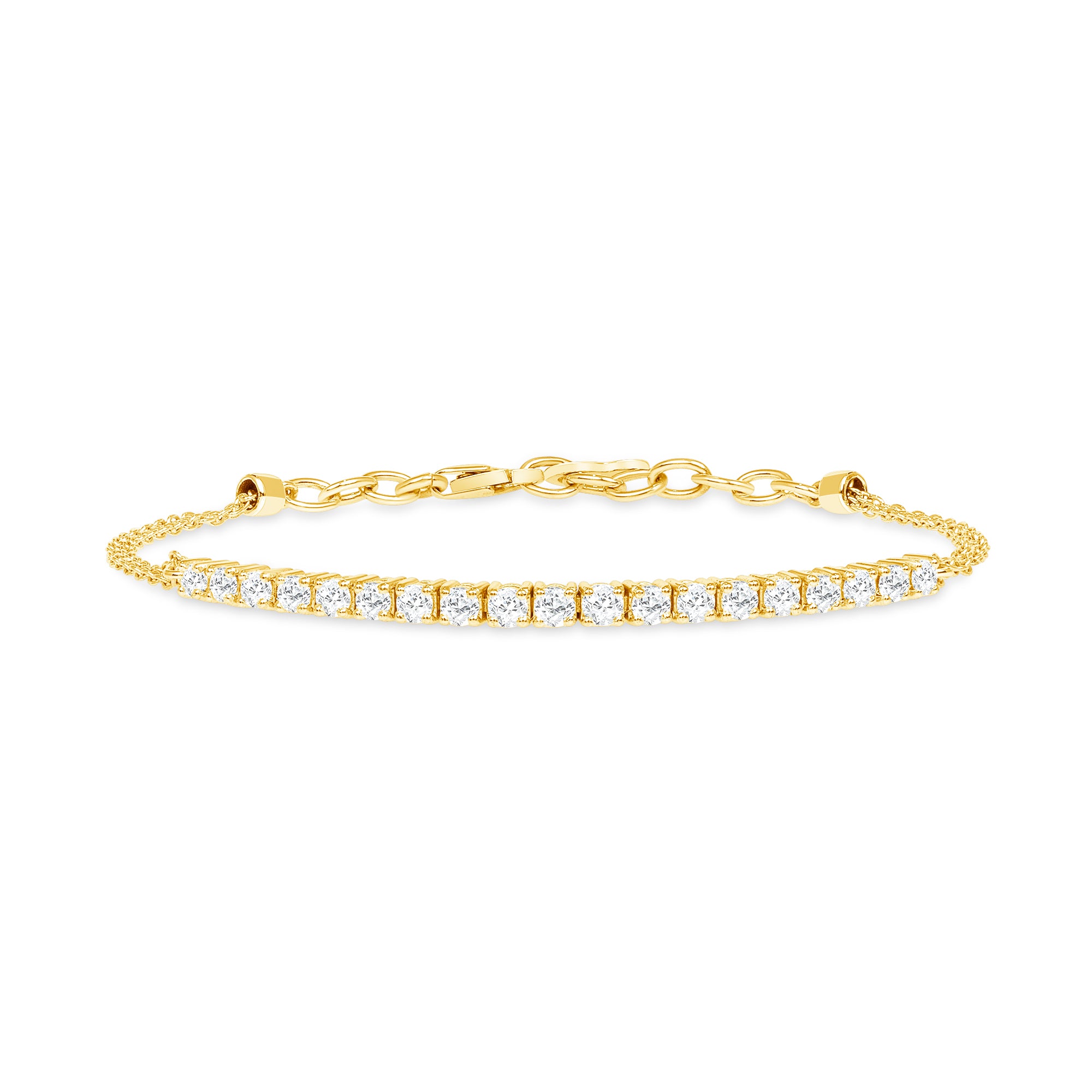 18K Yellow Gold Diamond Half Tennis Bracelet