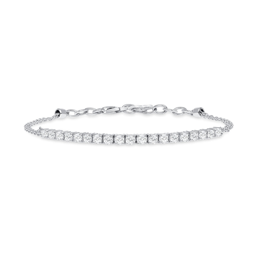 18K White Gold Diamond Half Tennis Bracelet