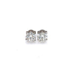 Diamond Solitaire Stud White Gold Earring