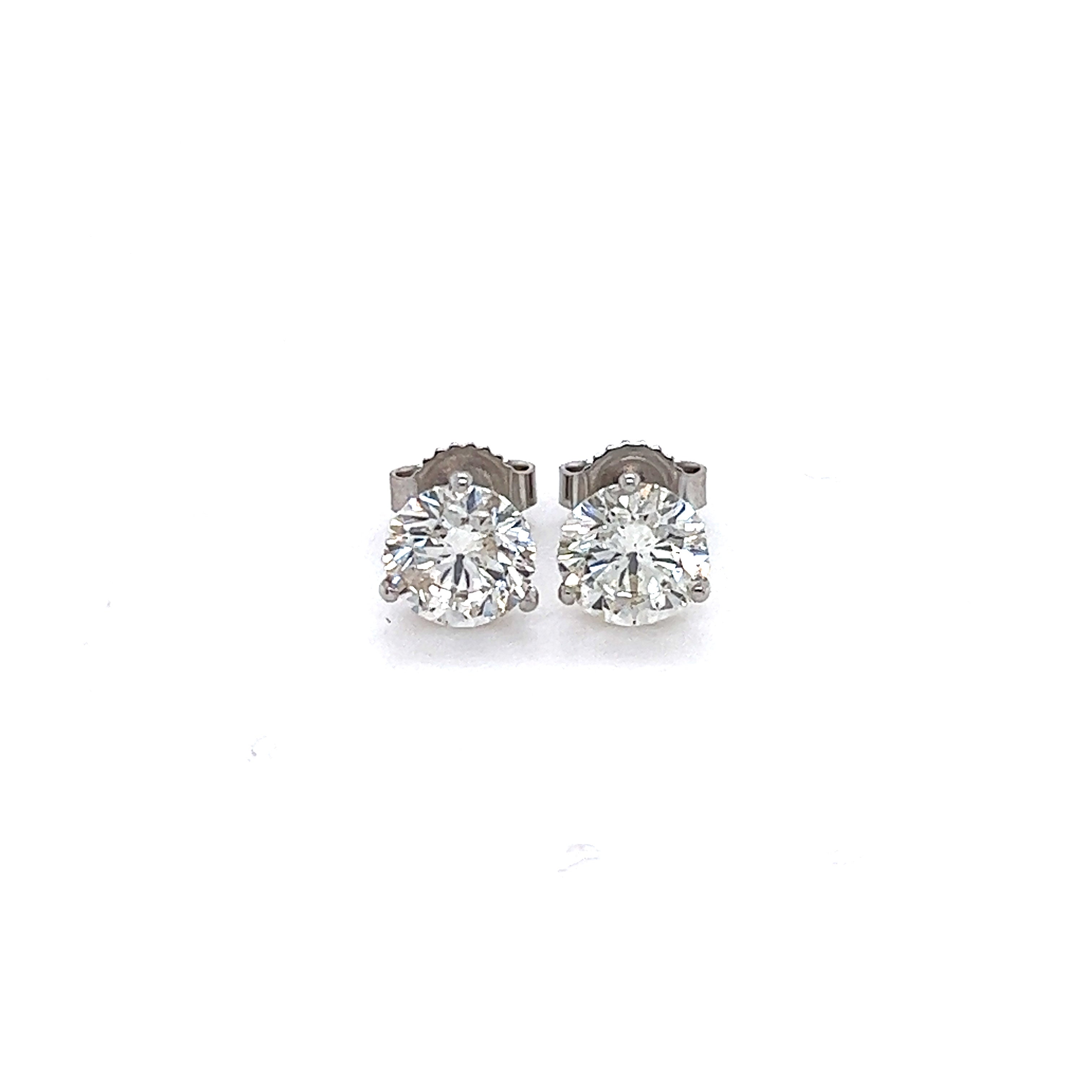 Diamond Solitaire Stud White Gold Earring