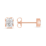 Radiant Diamond 18k Rose Gold Stud Earring