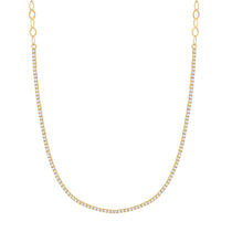14k Yellow Gold Diamond Chain Necklace