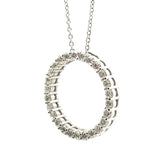 Circle of Life  1.50 CT Natural Diamond 14K White Gold Necklace - Sabrina A Jewelry