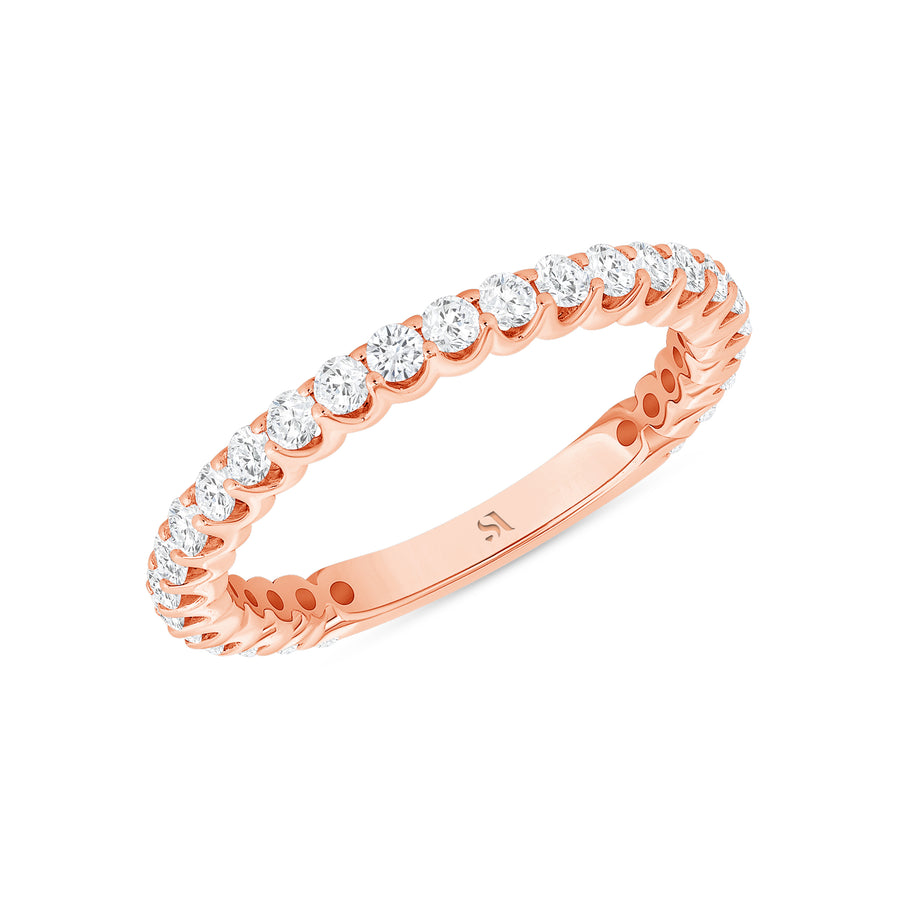 Round Diamond Rose Gold Band