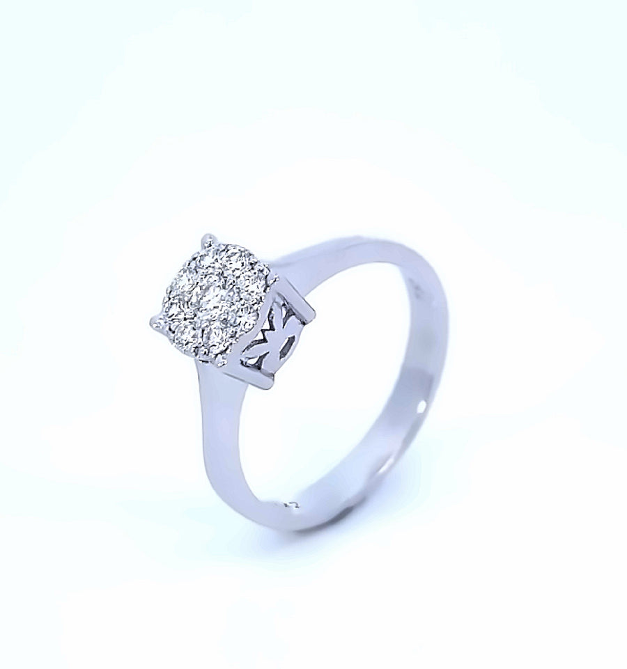 Stackable Round Diamonds White Gold Ring 
