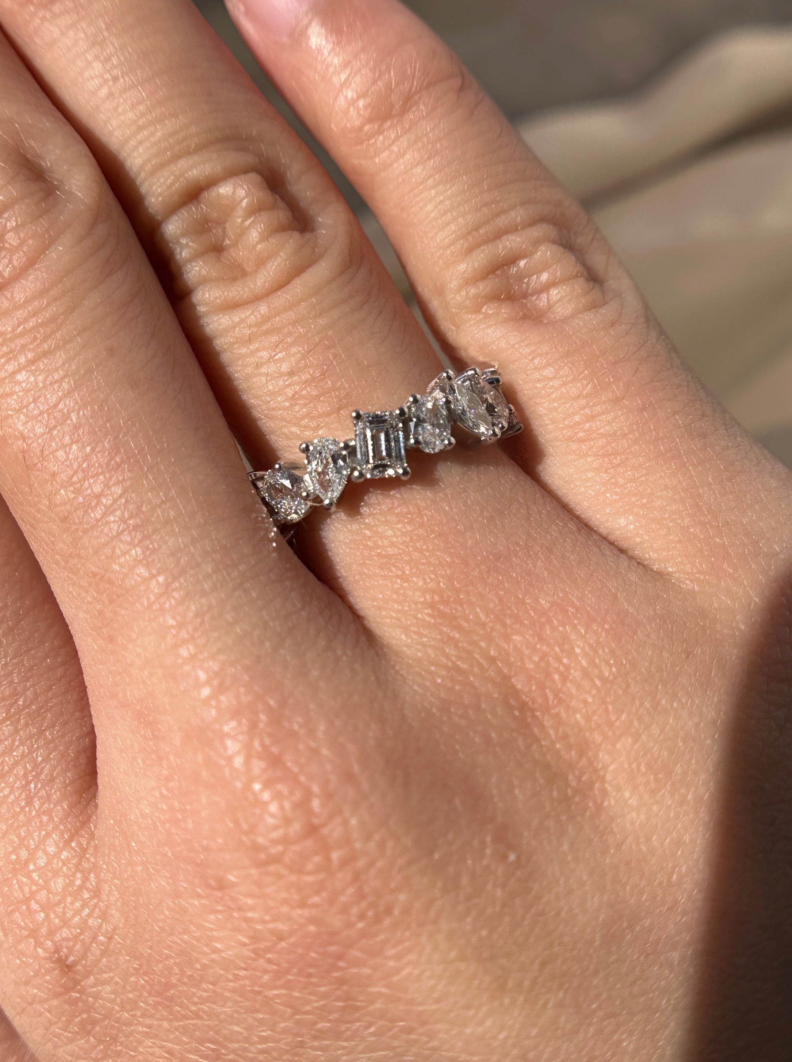 Diamond cluster eternity rings Outlet