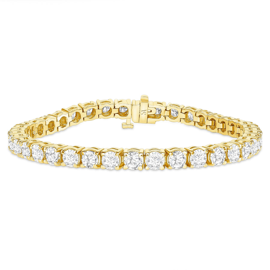14K Yellow Gold Natural Diamond Tennis Bracelet